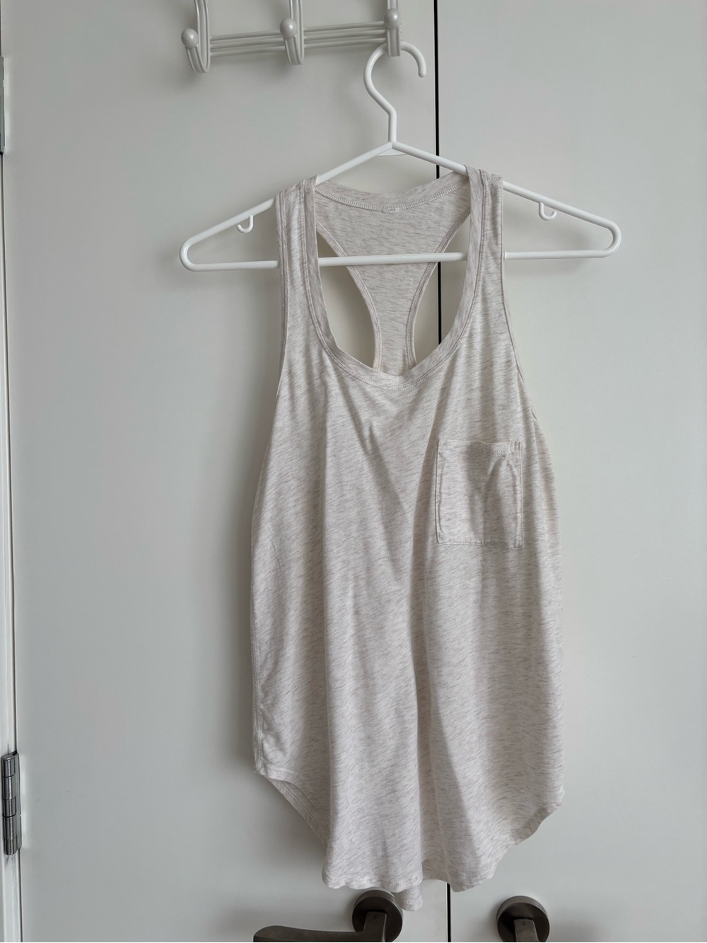 Lululemon Women's Racerback Pocket Tank Top - Light Oatmeal, size 2